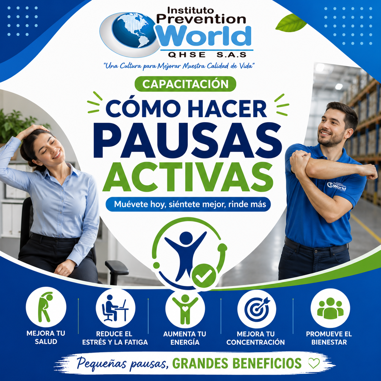 Capacitacion como hacer una pausa activa zona lumbar y extremidades superiores
